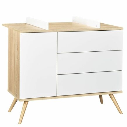 Commode 1 porte et 3 tiroirs blancs SEVENTIES SAUTHON - 4