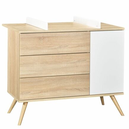 Commode 1 porte et 3 tiroirs bois SEVENTIES SAUTHON - 2