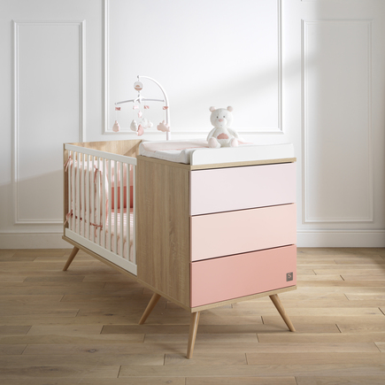Lit Combine Evolutif Seventies Rose Vente En Ligne De Chambre Bebe Bebe9