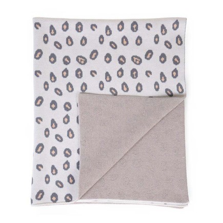 Couverture de bébé White Jersey Leopard CHILDHOME