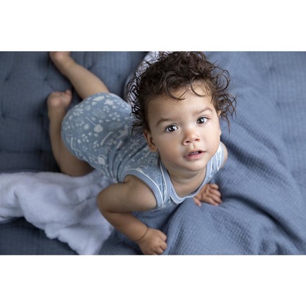 Couverture d'été  de lit bébé 100x140 Pure Bleu LITTLE DUTCH - 2