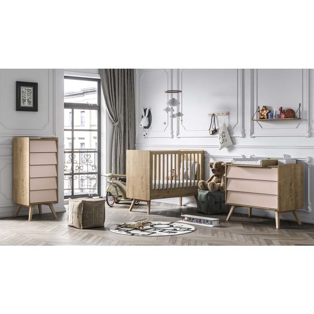 Façades de tiroirs bois/rose pour commode Vox VOX