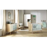Chambre TRIO Lit 120x60 + Commode Bleue + Armoire SEVENTIES