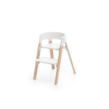 Chaise haute Steps White/Natural