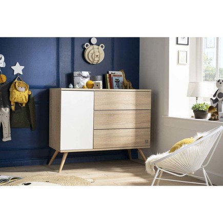 Chambre DUO Lit 120x60 + Commode Bois SEVENTIES SAUTHON - 4