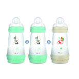 3 Biberons Anti-Colique 260 Ml Débit 2 Nature Aqua