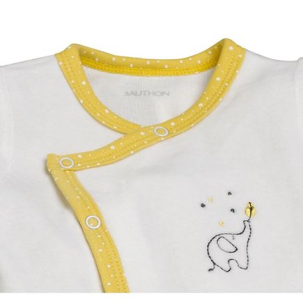 Pyjama velours blanc/jaune 1 mois Babyfan SAUTHON Baby déco - 2