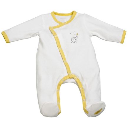 Pyjama velours blanc/jaune naissance Babyfan SAUTHON Baby déco - 2