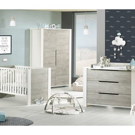 Chambre Lit 140x70 commode armoire LOFT Bois + PL OFF SAUTHON