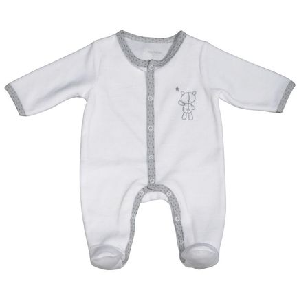 Pyjama velours blanc/ours 3 mois Céleste SAUTHON Baby déco