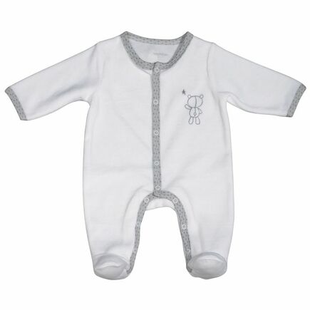 Pyjama velours blanc/ours 1 mois Céleste SAUTHON Baby déco