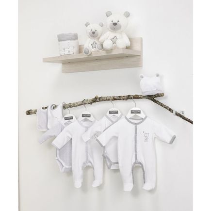 Pyjama velours blanc/ours naissance Céleste SAUTHON Baby déco - 2