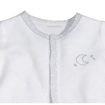 Pyjama velours Blanc / Lune naissance Céleste SAUTHON Baby déco