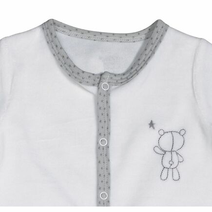 Pyjama velours blanc/ours 1 mois Céleste SAUTHON Baby déco - 3