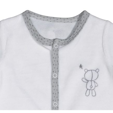 Pyjama velours blanc/ours naissance Céleste SAUTHON Baby déco
