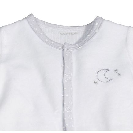 Pyjama velours Blanc / Lune 3 mois Céleste SAUTHON Baby déco - 3