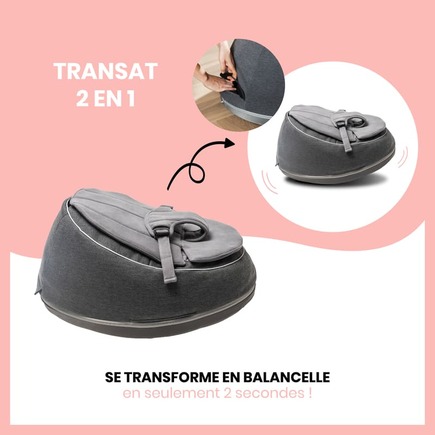 doomoo Seat'n Swing transat et balancelle 2 en 1 - Anthracite BABYMOOV - 2