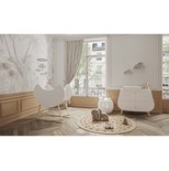 Chambre DUO Berceau Lune 50x70 cm Commode Trapèze Blanc