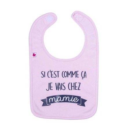 Bavoir Si c'est comme ça je vais chez Mamie Rose Pastel BB&CO - 2