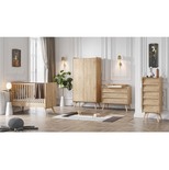 Chambre TRIO VINTAGE Lit 60x120 Commode Armoire Bois