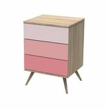 Petite commode 3 tiroirs Rose SEVENTIES