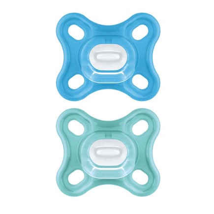 Lot de 2 sucettes Comfort Bleu 0+ mois silicone MAM