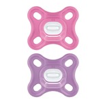 Lot de 2 sucettes Comfort Rose 0+ mois silicone