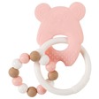 Anneau de dentition silicone souris billes rose NATTOU