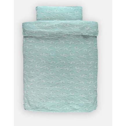 Housse de couette 100x140 cm Bleu mousseline Mix & Match NOUKIE 'S