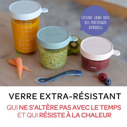 Coffret 4 portions verre Bleu/Jaune BEABA - 6