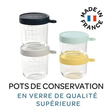 Coffret 4 portions verre Bleu/Jaune BEABA - 7