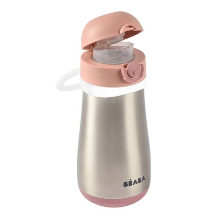 Gourde inox 350 ml + anse - Old Pink BEABA