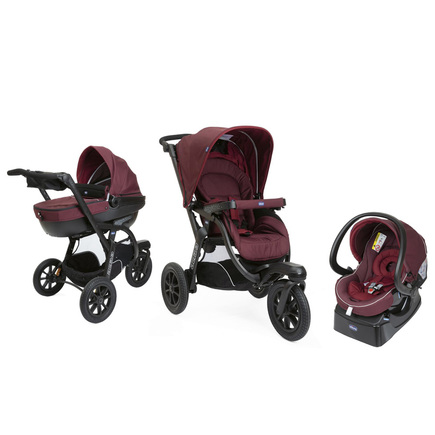 Poussette Trio Activ3 Top Burgundy Powder CHICCO
