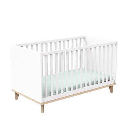 Chambre TRIO lit 60x120 cm + commode + armoire AUBIN Bois BEBE9 CREATION - 3