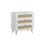 Commode 3 tiroirs CANNE Blanc