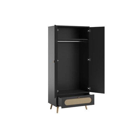 Armoire 2 portes CANNE Noir VOX - 2