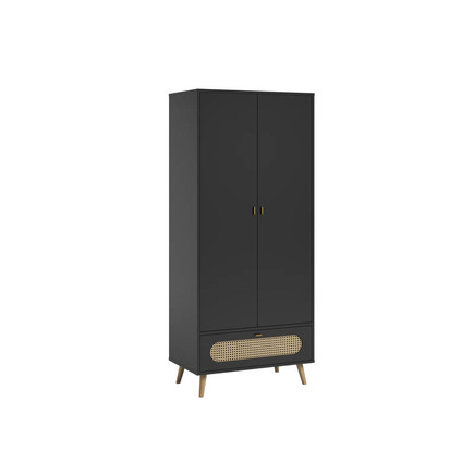 Armoire 2 portes CANNE Noir VOX