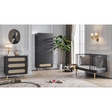 Chambre TRIO Lit 70x140 PARIS Commode Armoire CANNE Noir VOX - 4