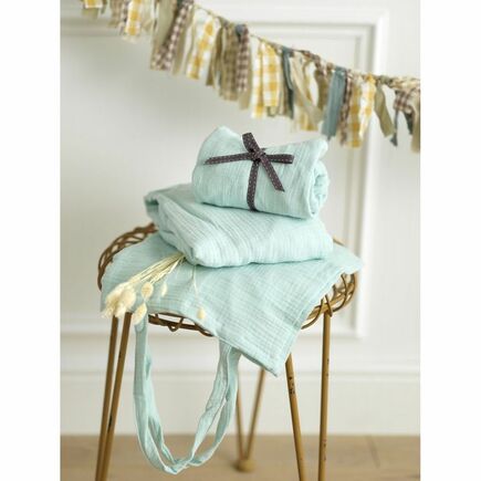 Lot de 2 Draps-Housse rectangles 70x140 AQUA SAUTHON ORIGINAL  - 2