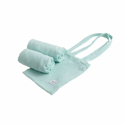Lot de 2 Draps-Housse ovales AQUA pour berceau 50x90 SAUTHON ORIGINAL 
