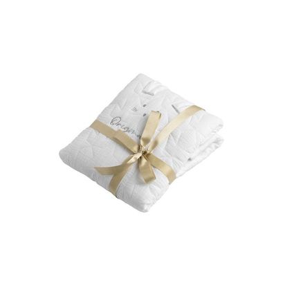 Couvre-lit ovale original Blanc CRISTAL pour berceau 50x90 SAUTHON ORIGINAL  - 4