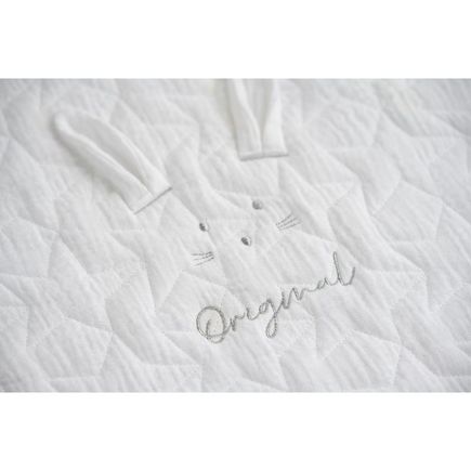 Couvre-lit ovale original Blanc CRISTAL pour berceau 50x90 SAUTHON ORIGINAL  - 2