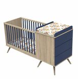 Lit combiné évolutif 120x60 Boréale Bleu Nuit 