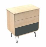 Commode pieds fil face gris volcan BAMBIN