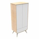 Armoire blanche pieds bois BAMBIN