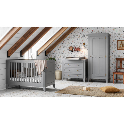 Chambre bébé complète MILENNE évolutive en bois gris