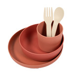 Set vaisselle Biodégradable CPLA 5 pièces terracota