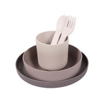 Set vaisselle Biodégradable CPLA 5 pièces gris