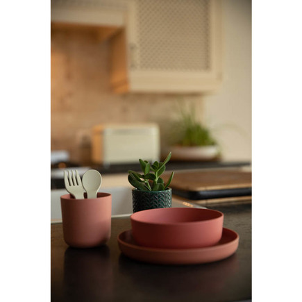 Set vaisselle Biodégradable CPLA 5 pièces terracota BOJUNGLE - 4