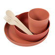 Set vaisselle Biodégradable CPLA 5 pièces terracota BOJUNGLE - 3